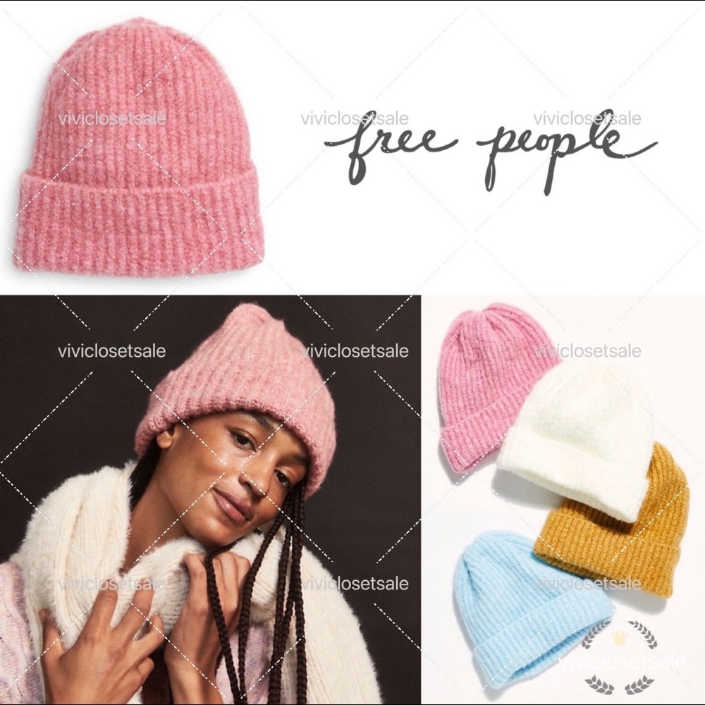 COPY - NWT✨FREE PEOPLE Lullaby Rib Beanie pink